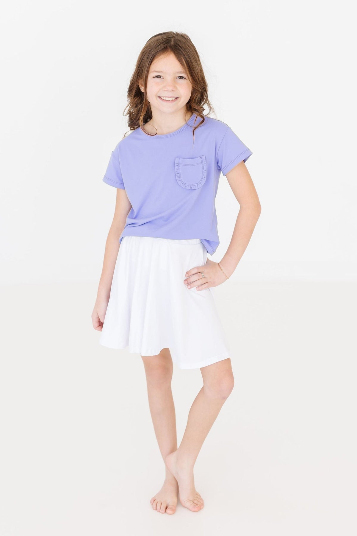 Periwinkle Ruffle Pocket Tee - Image 3