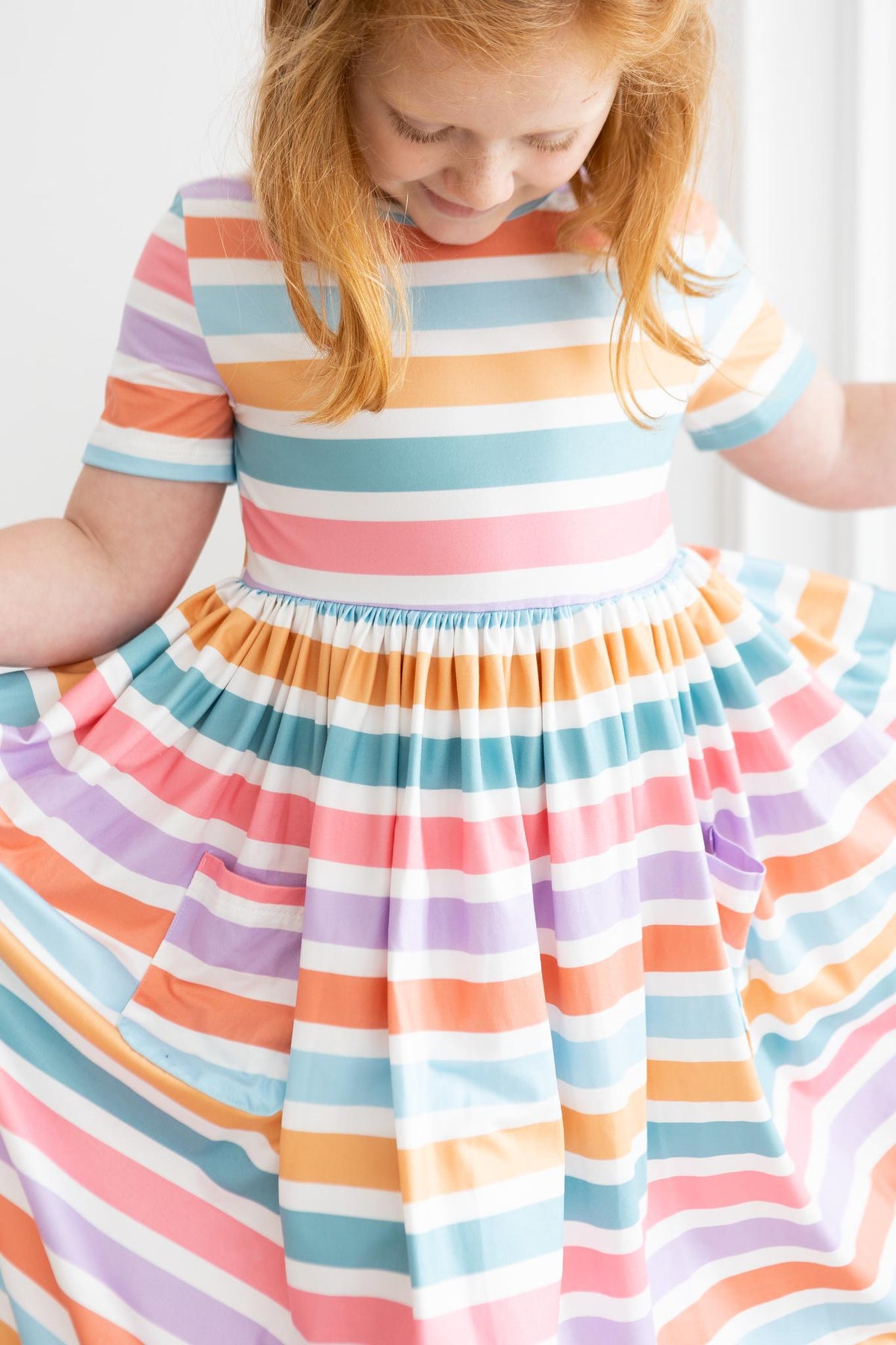 Spring Stripes S/S Pocket Twirl Dress - Image 3