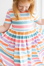Spring Stripes S/S Pocket Twirl Dress - Image 3