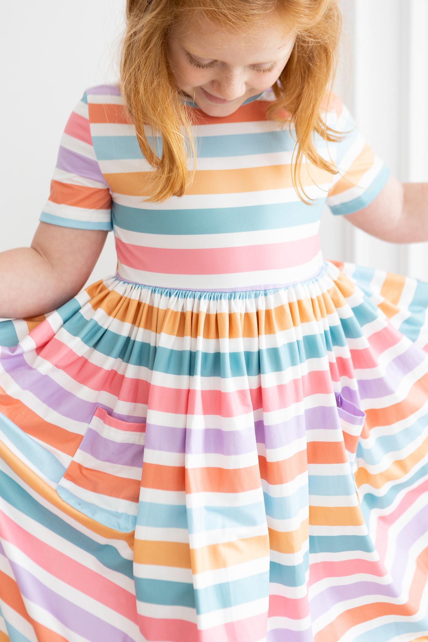Spring Stripes S/S Pocket Twirl Dress - Image 3