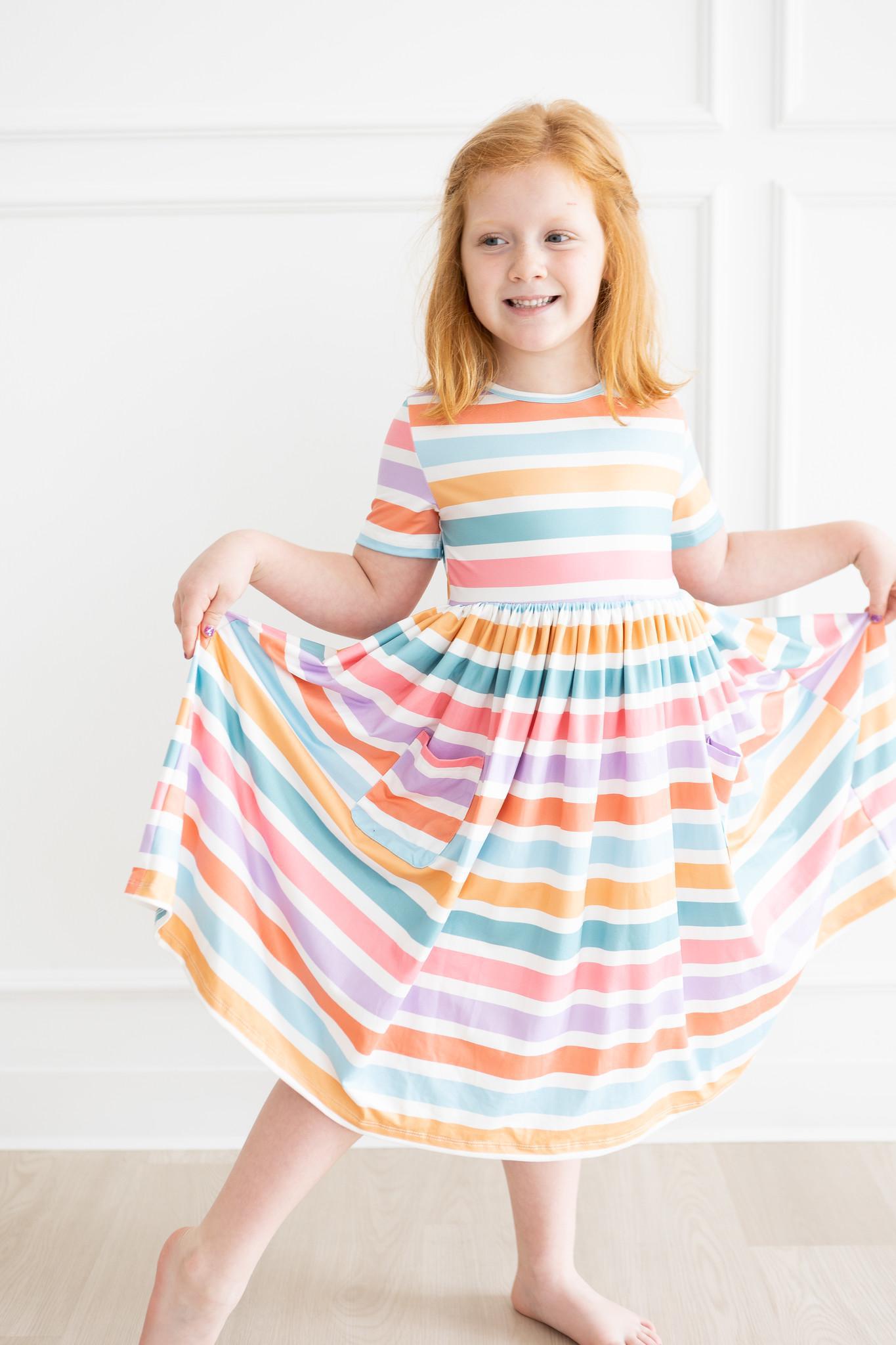 Spring Stripes S/S Pocket Twirl Dress - Image 4