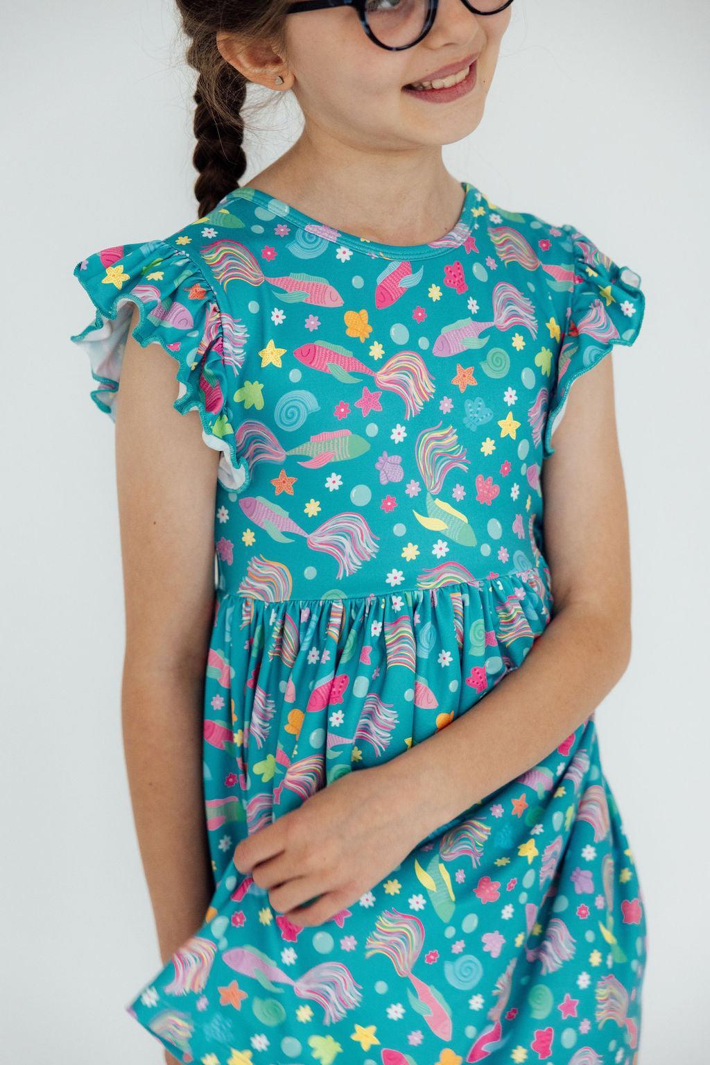 SALE Betta Blooms Flutter Sleeve Twirl Dress - Image 4