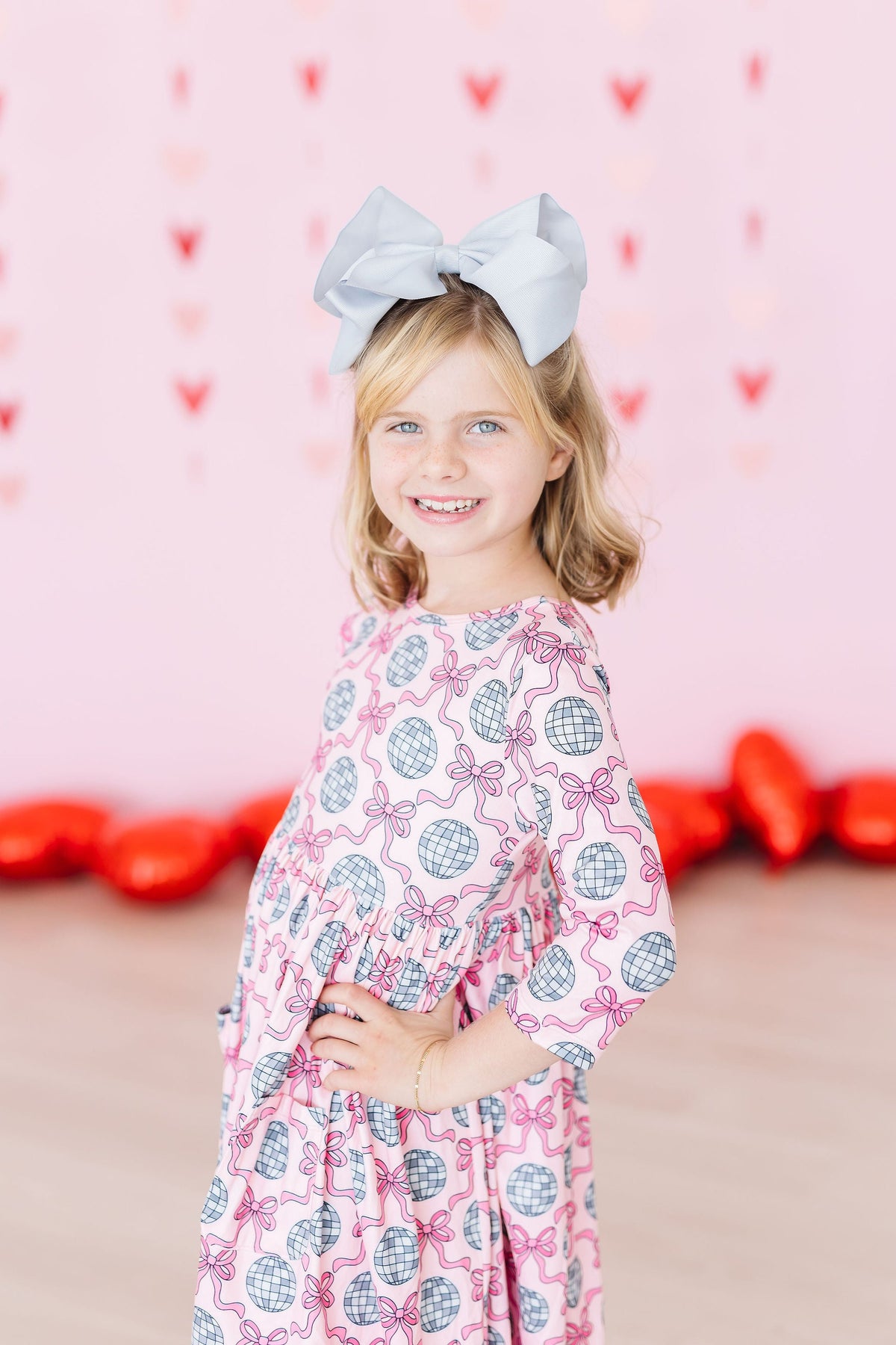 SALE Disco Bows 3/4 Sleeve Pocket Twirl Dress - Image 6