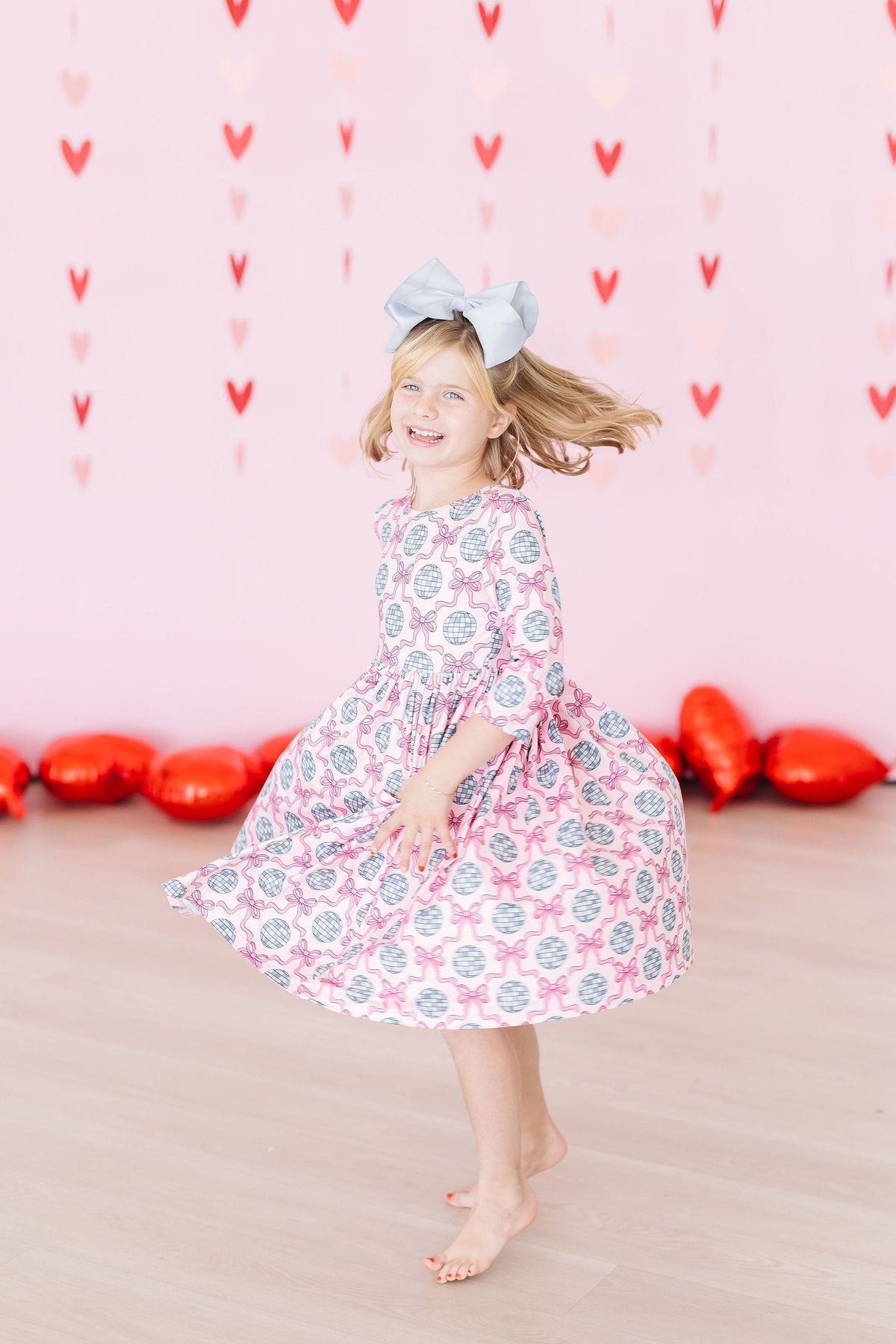 SALE Disco Bows 3/4 Sleeve Pocket Twirl Dress - Image 8