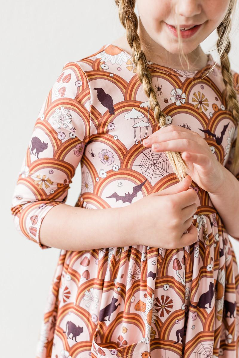SALE Hocus Pocus 3/4 Sleeve Pocket Twirl Dress - Image 2