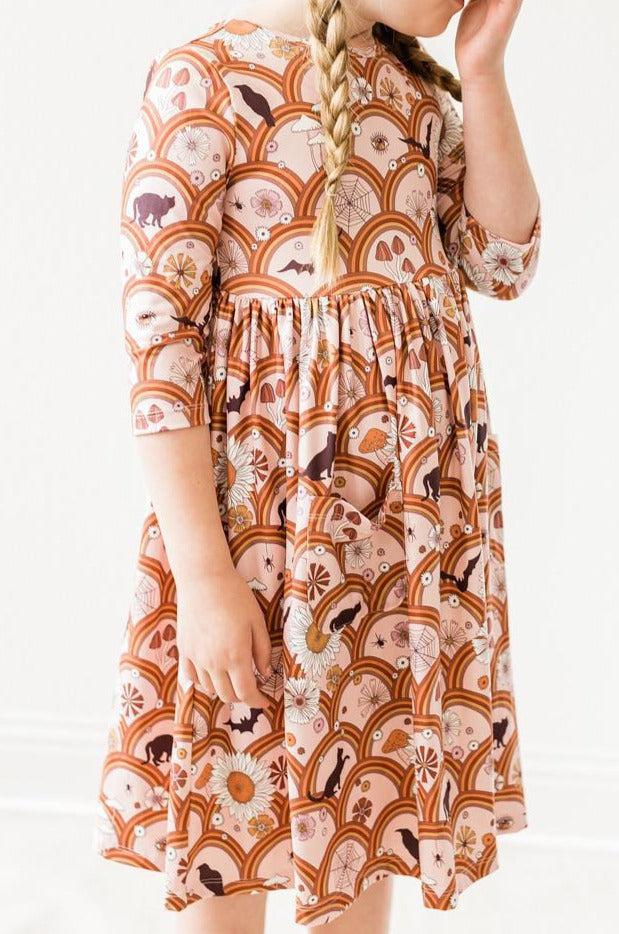 SALE Hocus Pocus 3/4 Sleeve Pocket Twirl Dress - Image 3