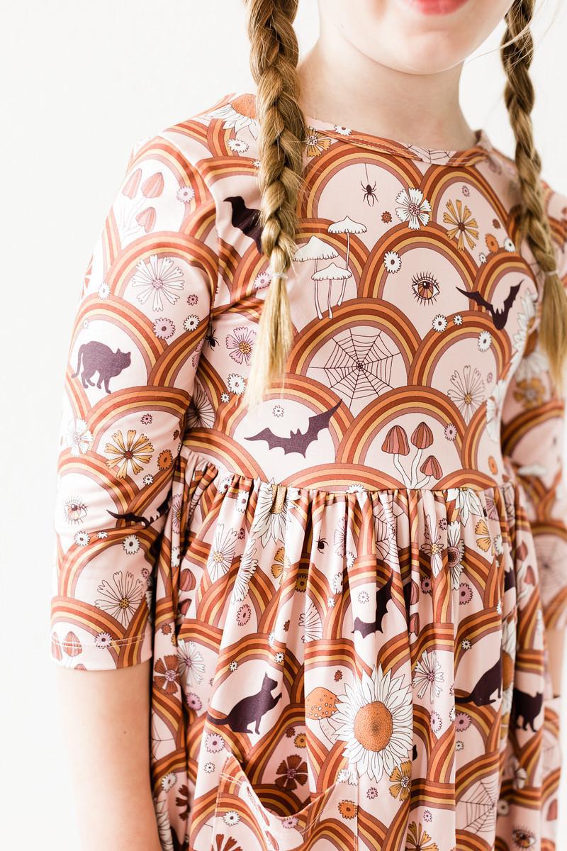 SALE Hocus Pocus 3/4 Sleeve Pocket Twirl Dress - Image 4
