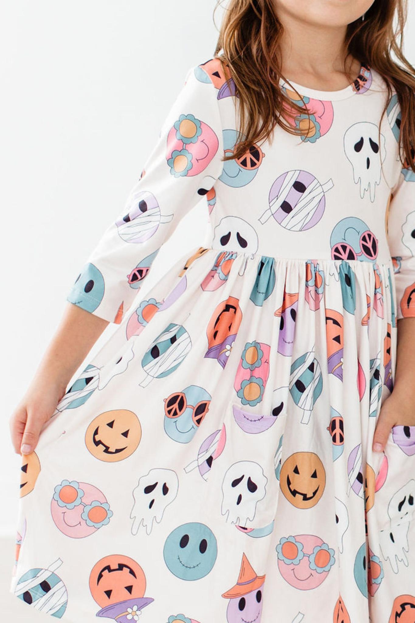 SALE Monster Mash 3/4 Sleeve Pocket Twirl Dress - Image 4