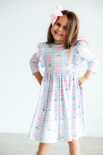 SALE Pumpkin Picnic 3/4 Sleeve Ruffle Twirl Dress - Image 4