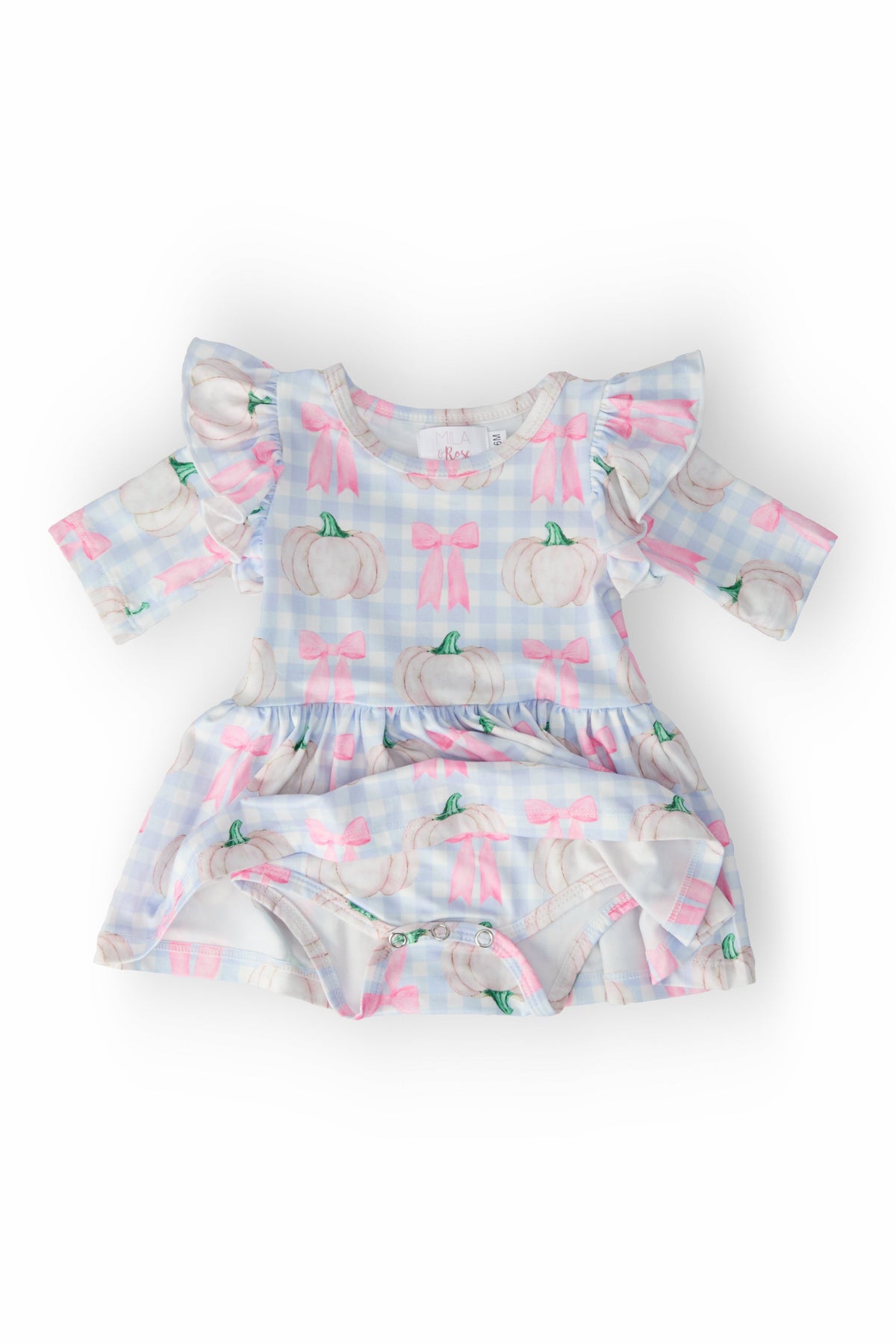 SALE Pumpkin Picnic Twirl Flutter Bodysuit - Image 3