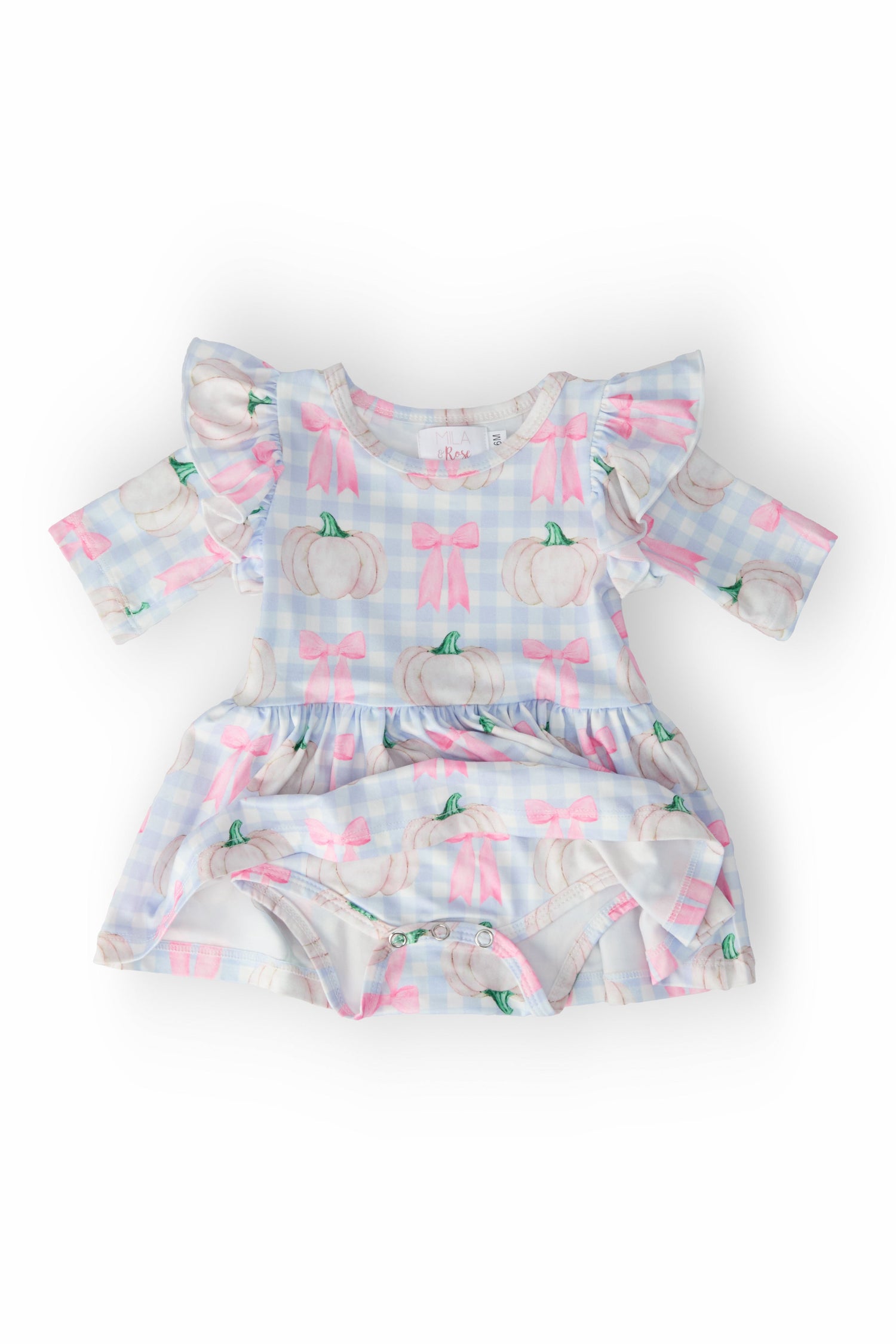SALE Pumpkin Picnic Twirl Flutter Bodysuit - Image 3