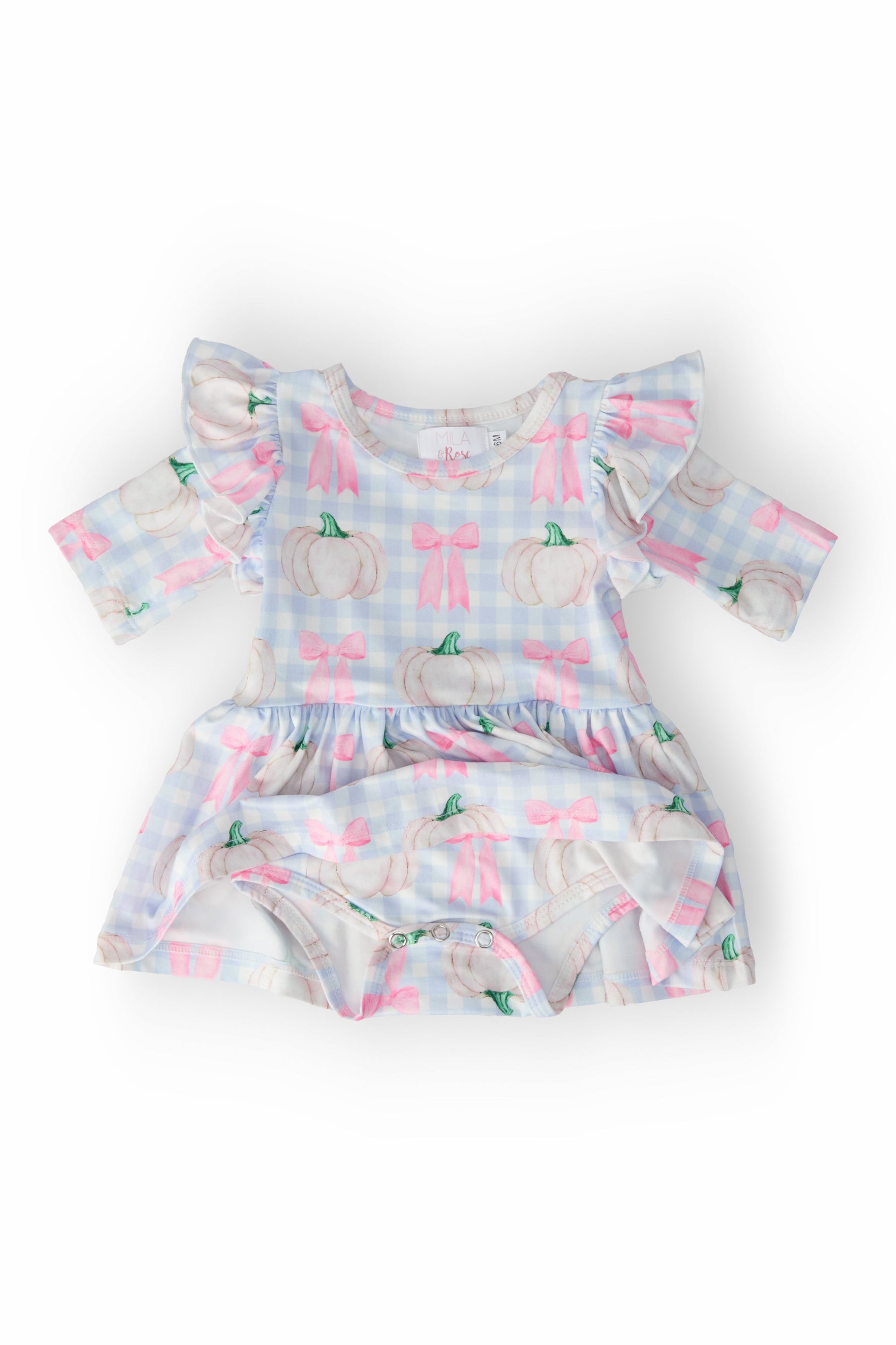 SALE Pumpkin Picnic Twirl Flutter Bodysuit - Image 3
