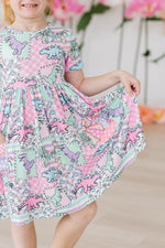 SALE Quilted Dinos S/S Pocket Twirl Dress - Image 4