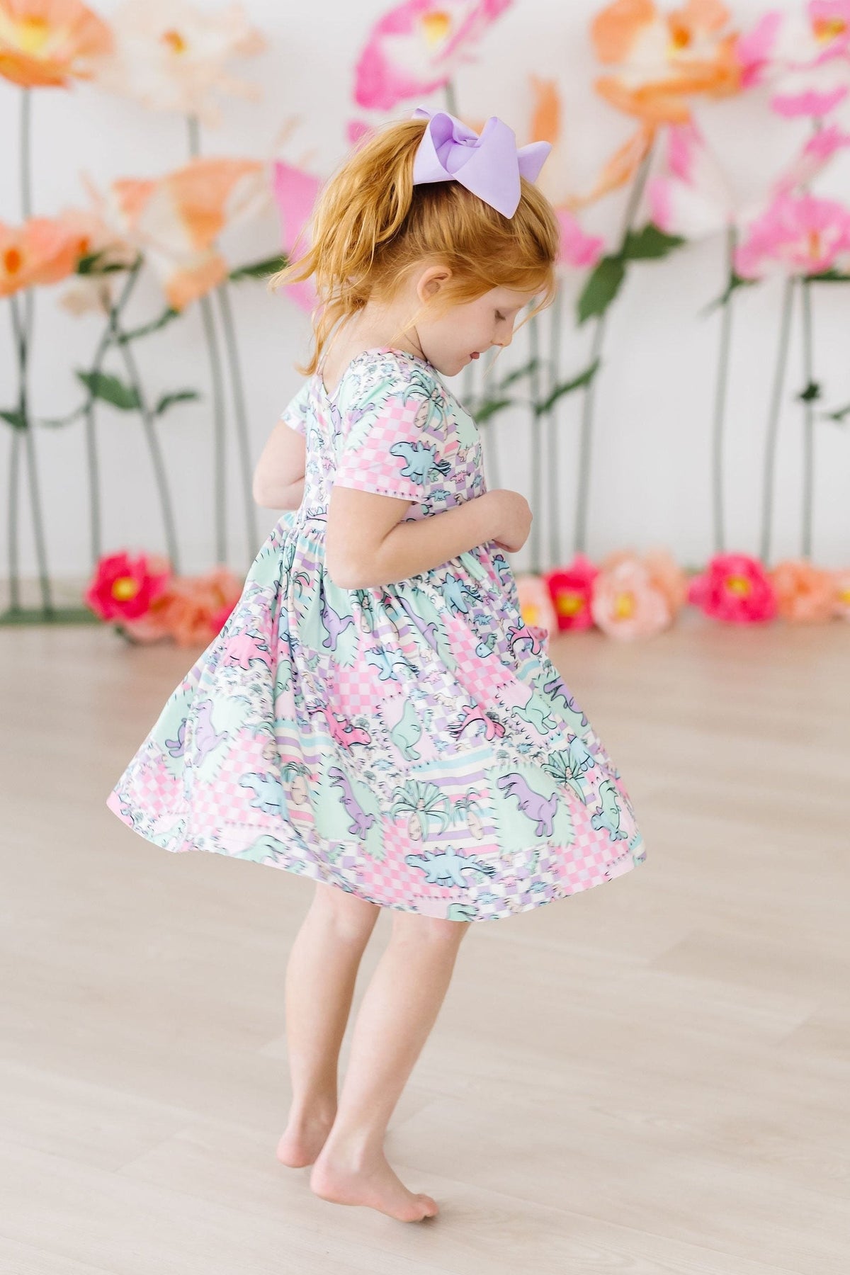 SALE Quilted Dinos S/S Pocket Twirl Dress - Image 5