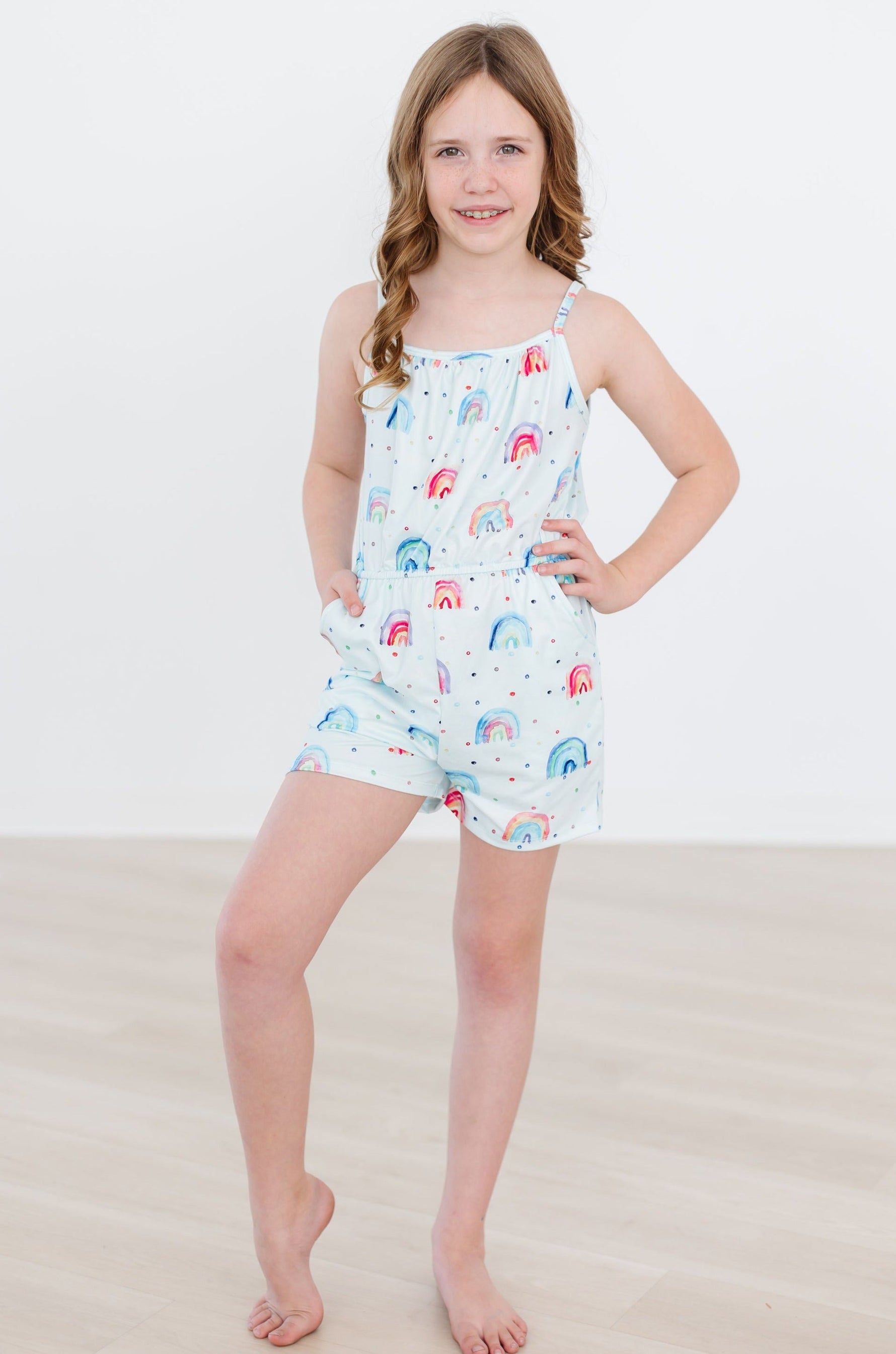 SALE Rainbow Grooves Strappy Play Romper - Image 2