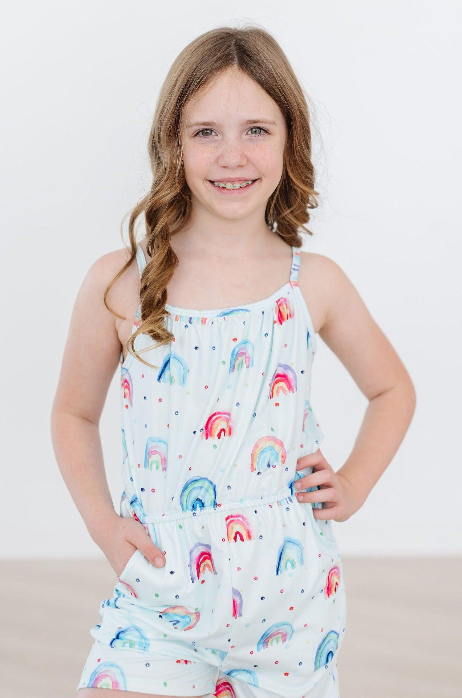 SALE Rainbow Grooves Strappy Play Romper - Image 3