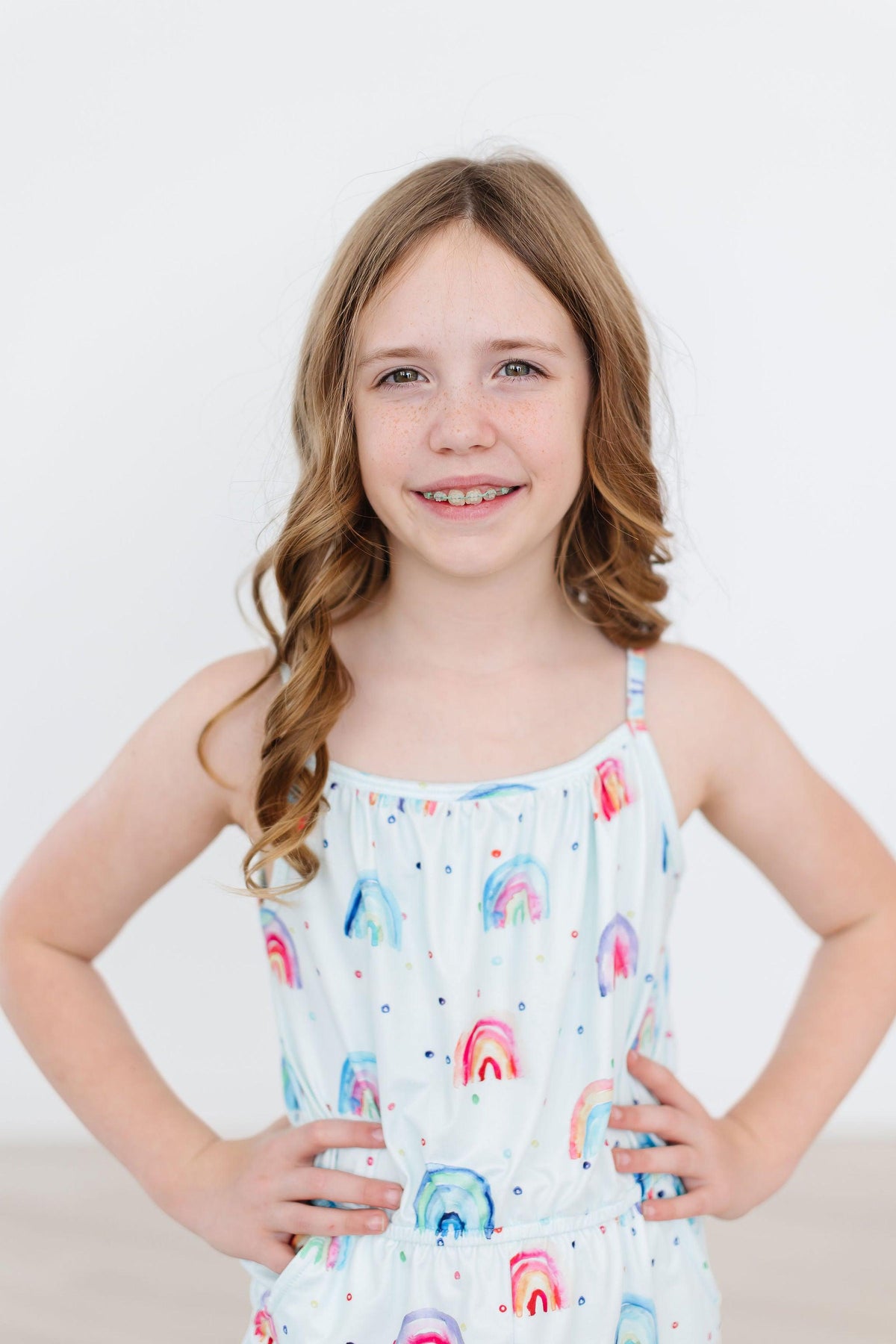 SALE Rainbow Grooves Strappy Play Romper - Image 4