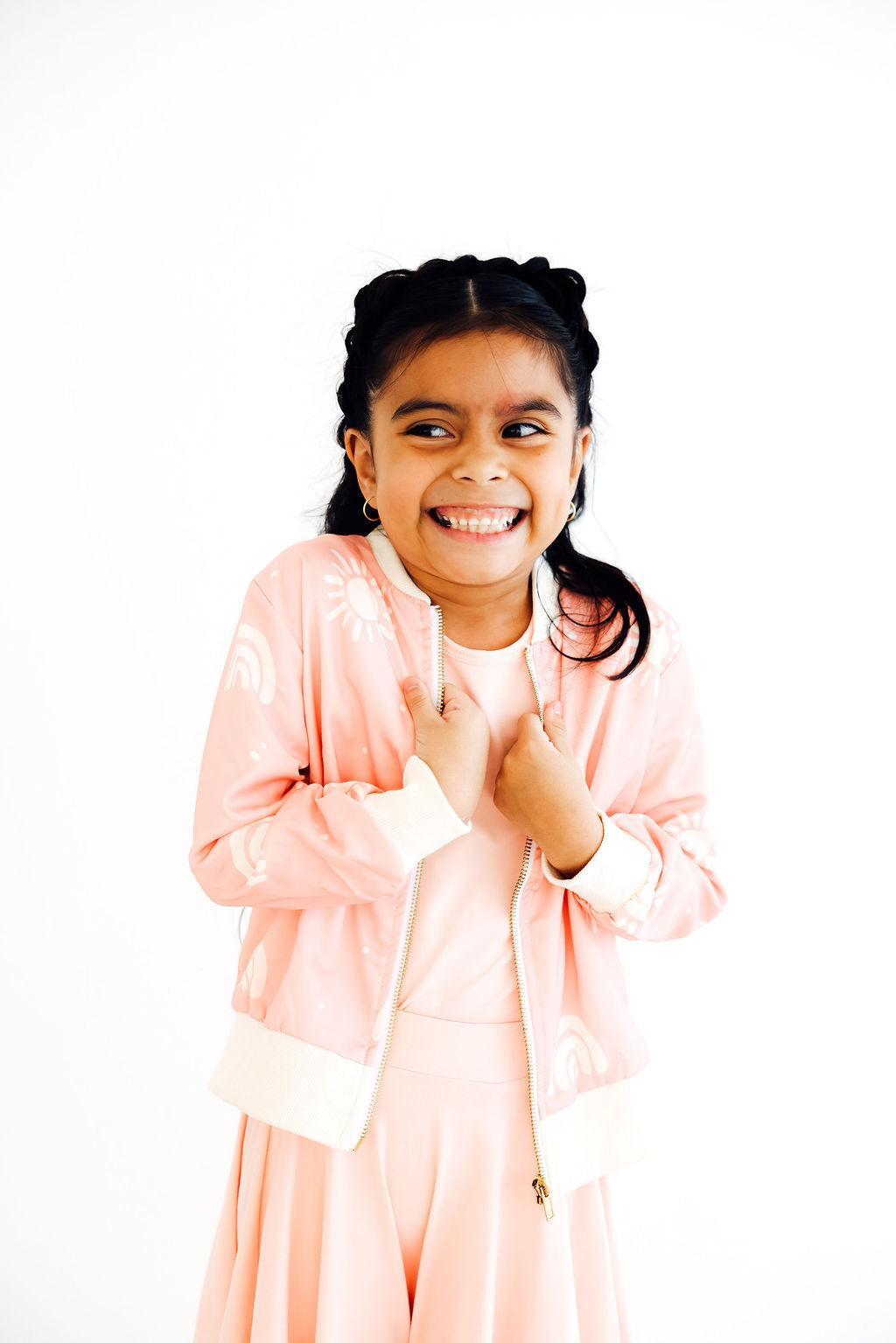 SALE Soft Pink Suns Satin Jacket - Image 2