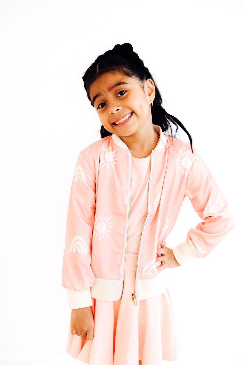 SALE Soft Pink Suns Satin Jacket - Image 3