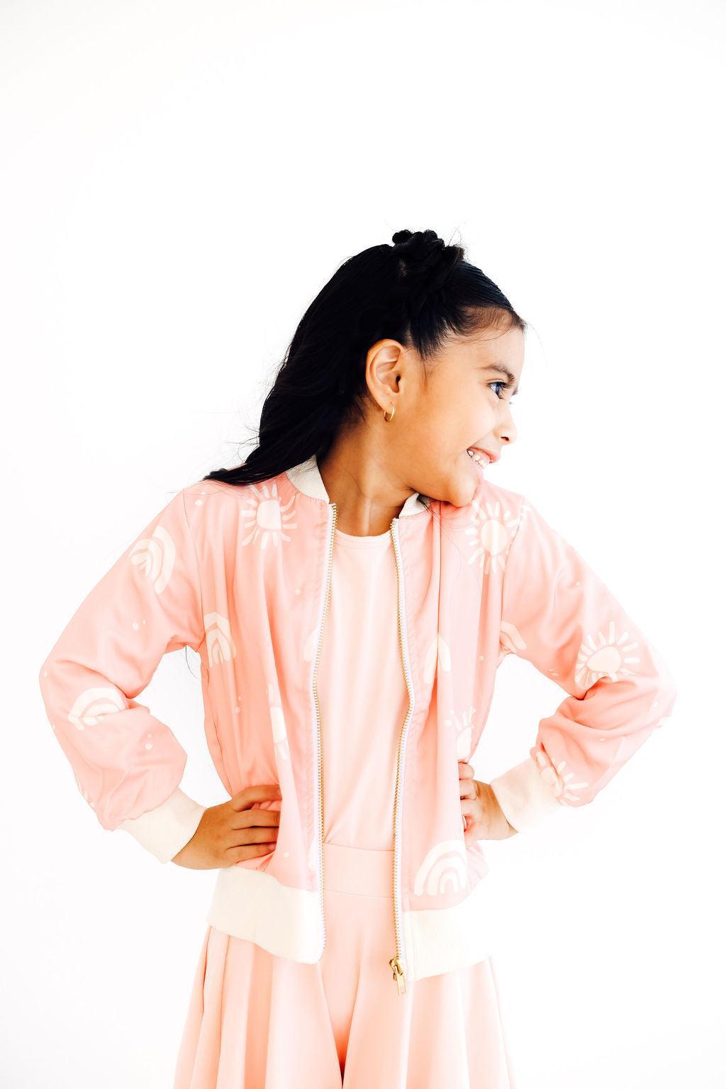 SALE Soft Pink Suns Satin Jacket - Image 5