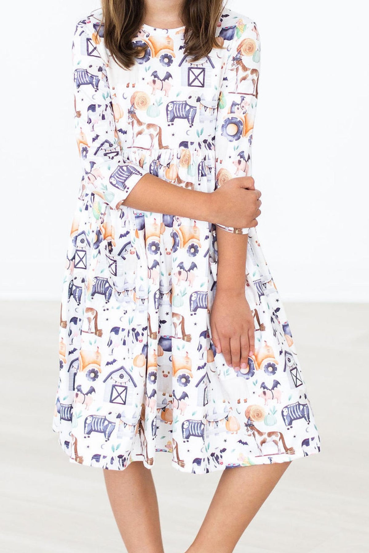 SALE Stay Spooky 3/4 Sleeve Pocket Twirl Dress - Image 4