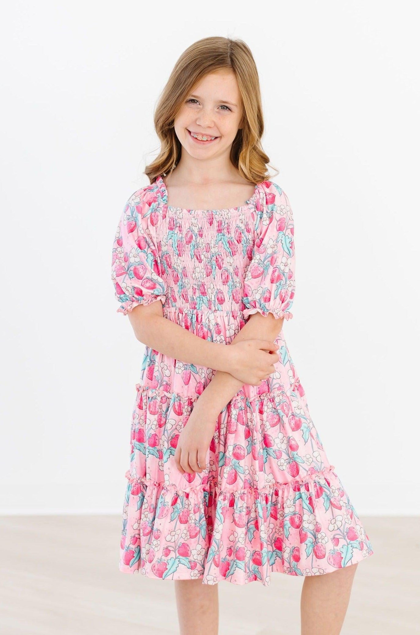 SALE Strawberry Shortcake Smocked Ruffle Dress - Image 3