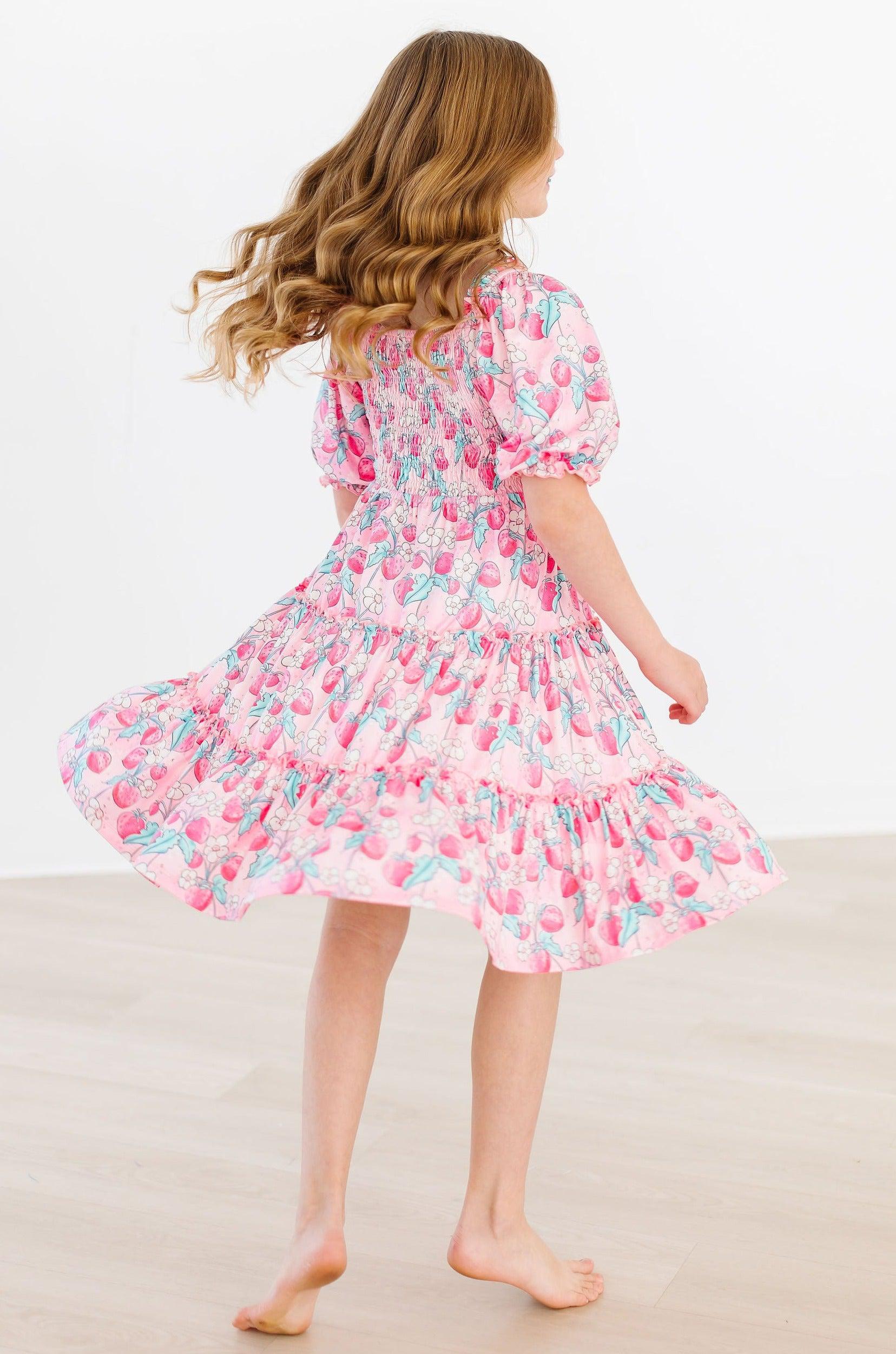 SALE Strawberry Shortcake Smocked Ruffle Dress - Image 5
