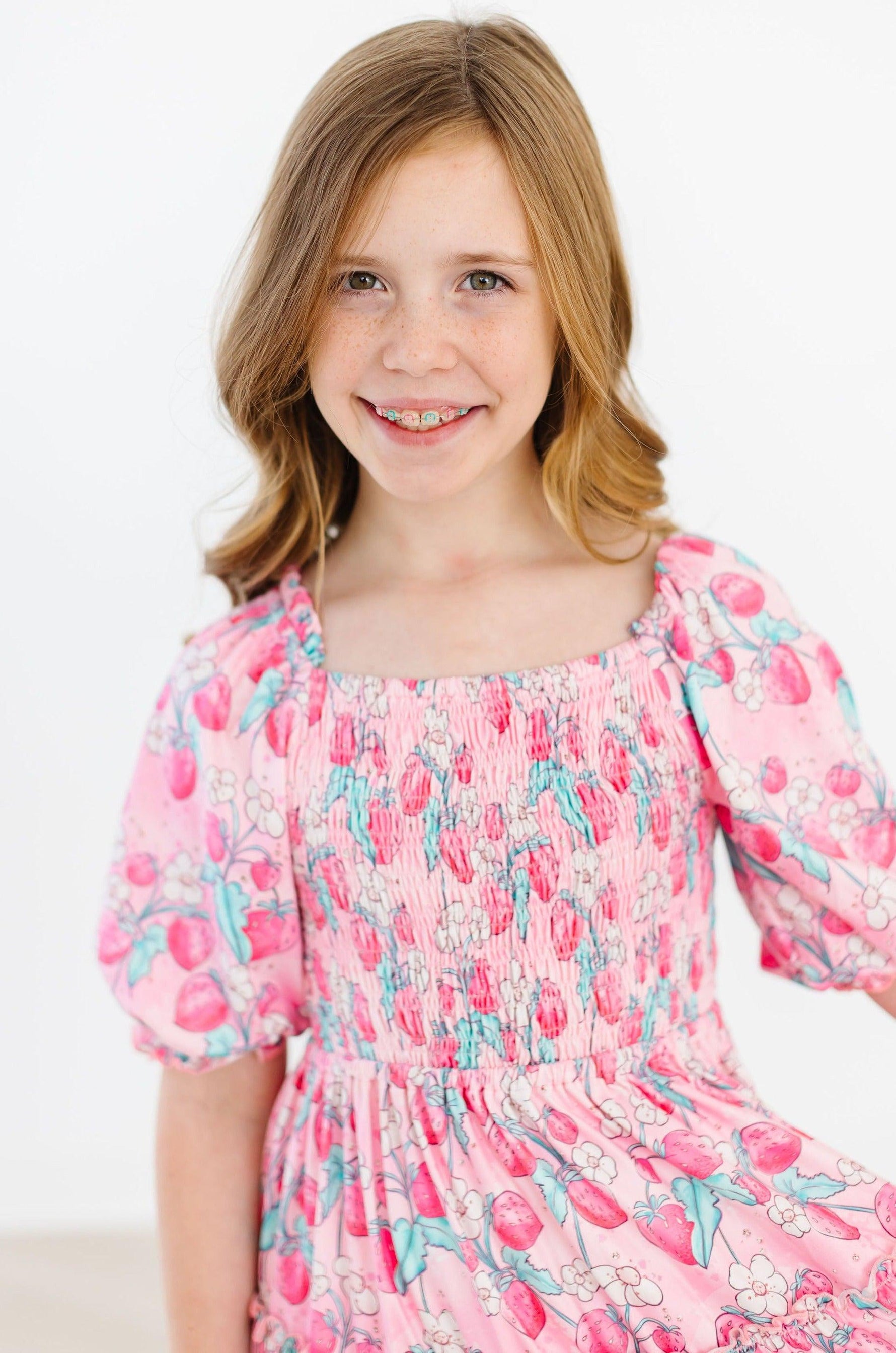 SALE Strawberry Shortcake Smocked Ruffle Dress - Image 6