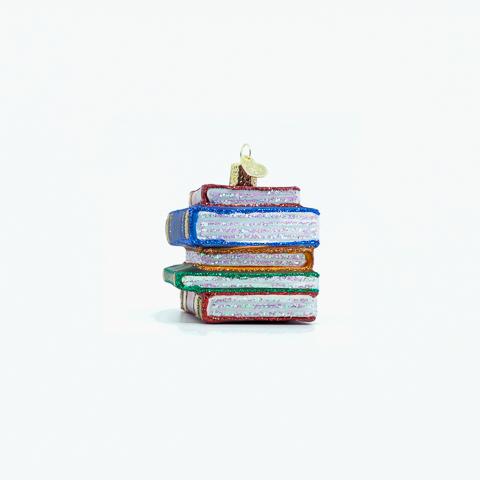 Old World Christmas Stack Of Books Ornament - hand-blown glass Christmas tree ornament (view 5)