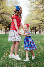 SMU Plaid Mustang Flutter Twirl Dress - Image 2