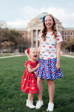 SMU Plaid Mustang Ruffle Twirl Skort - Image 4