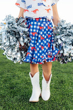 SMU Plaid Mustang Ruffle Twirl Skort - Image 7