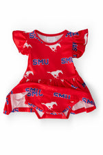 SMU Red Mustang Flutter Twirl Bodysuit - Image 2