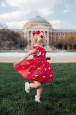 SMU Red Mustang Flutter Twirl Dress - Image 5