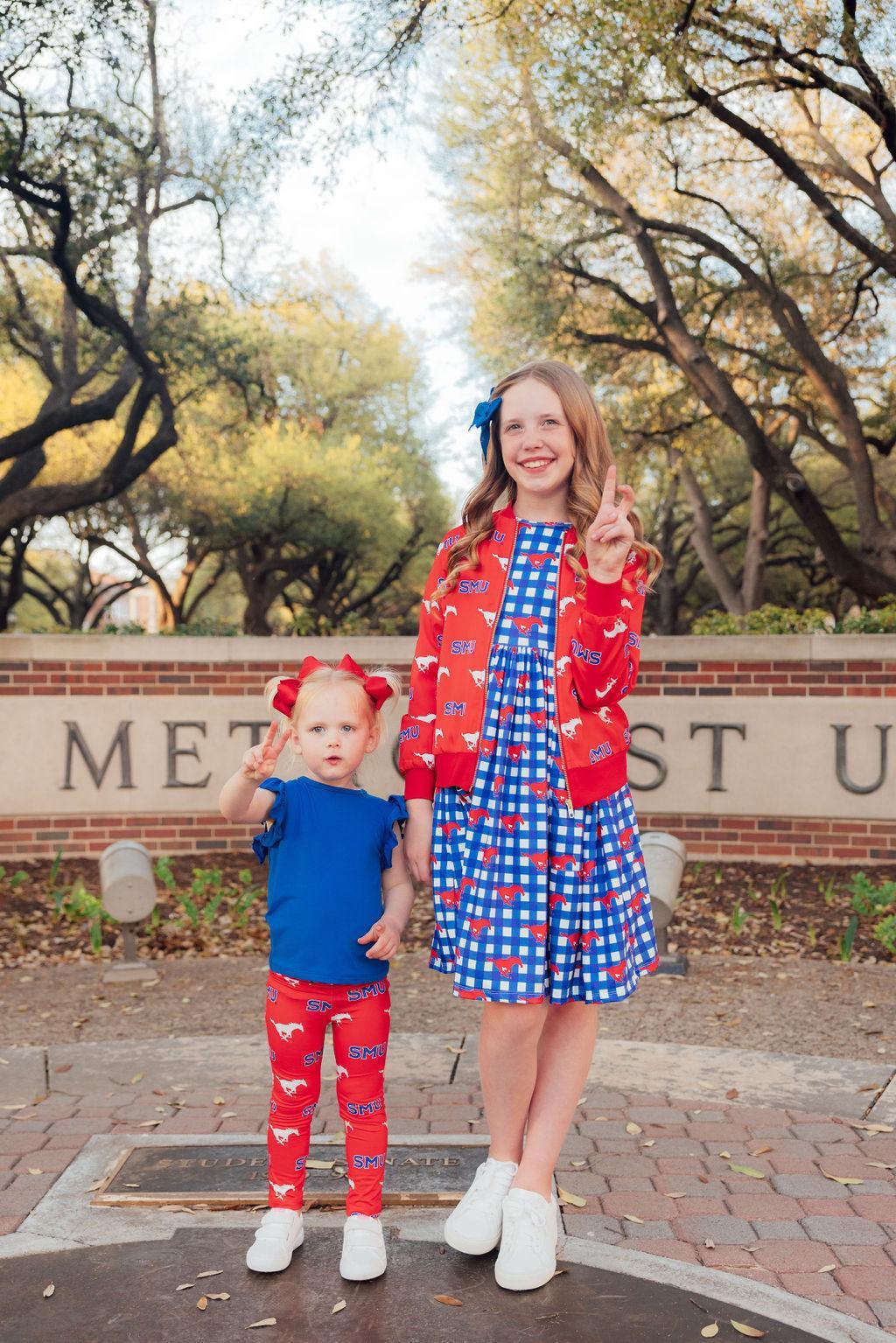 SMU Red Mustang Leggings - Image 2