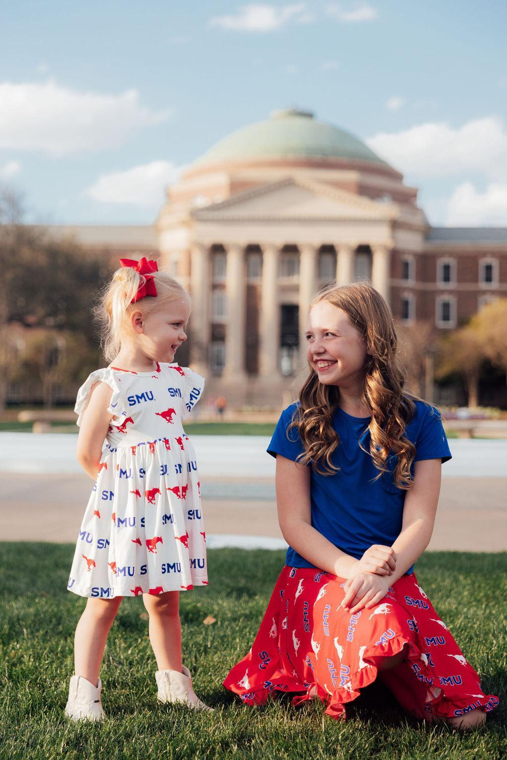 SMU Red Mustang Ruffle Twirl Skort - Image 2