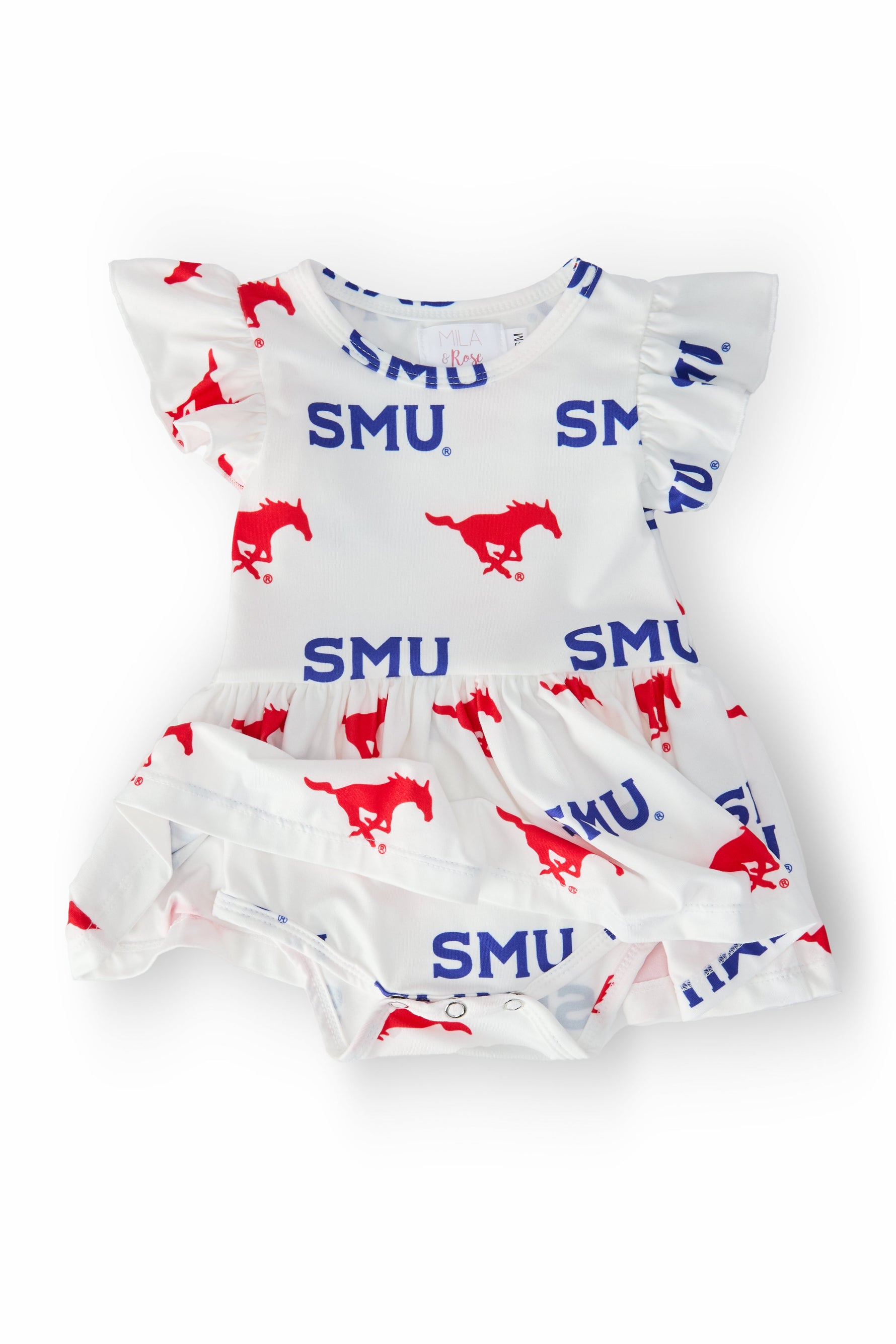 SMU White Mustang Flutter Twirl Bodysuit - Image 2