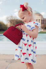 SMU White Mustang Flutter Twirl Dress - Image 2