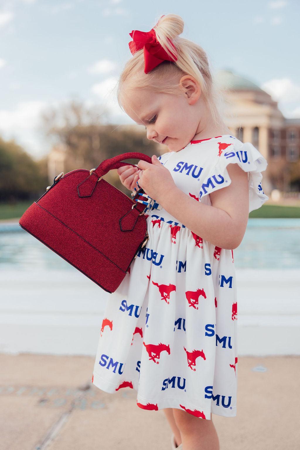 SMU White Mustang Flutter Twirl Dress - Image 2
