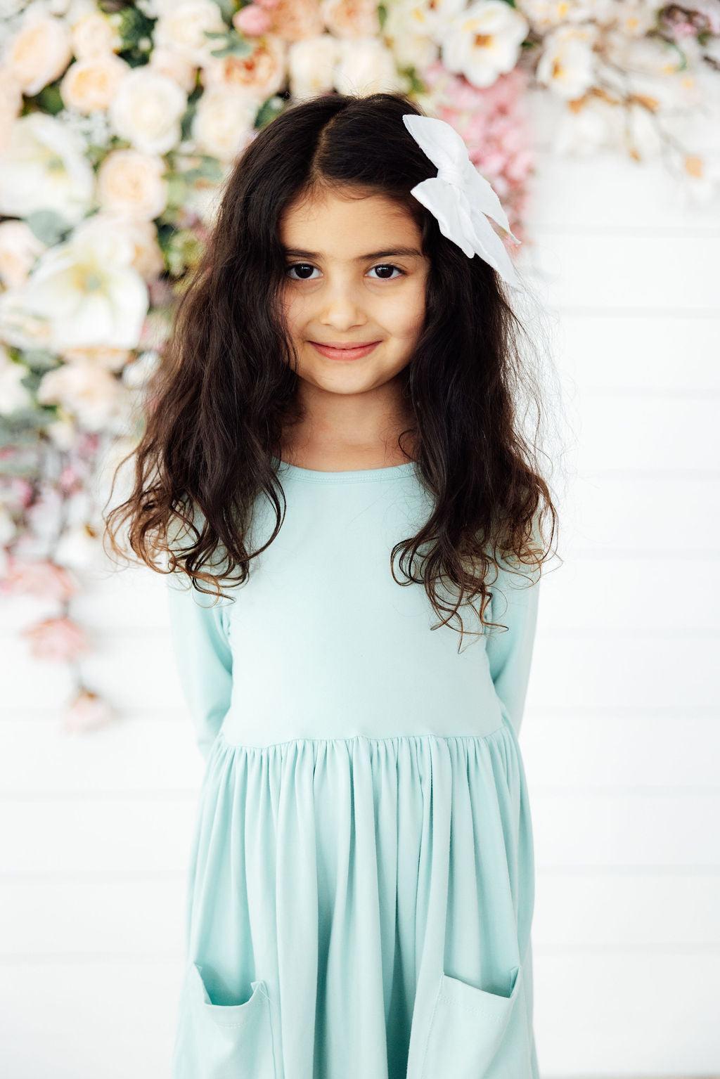 Sage 3/4 Sleeve Pocket Twirl Dress - Image 2