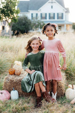 Sage Velvet Twirl Dress - Image 2