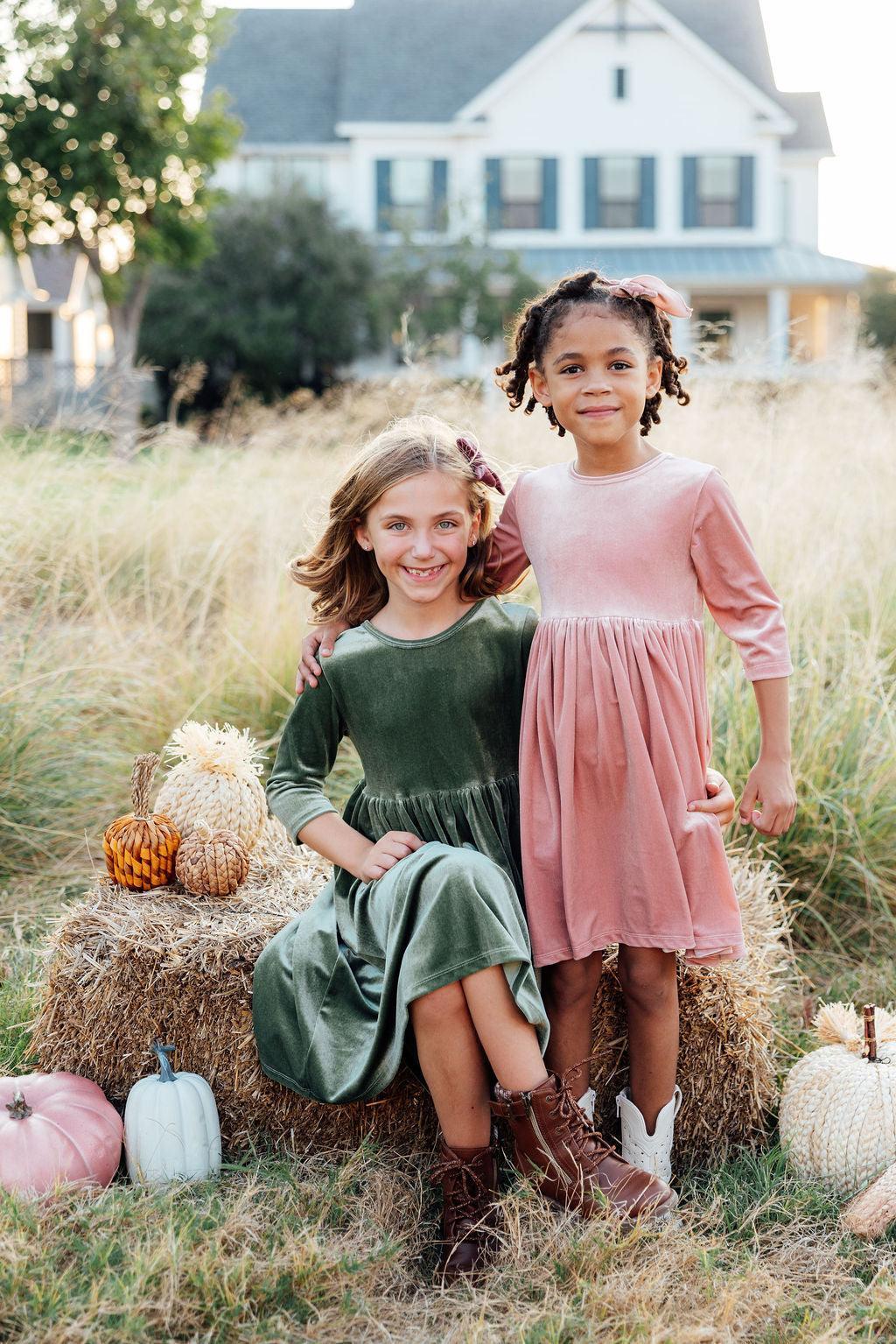 Sage Velvet Twirl Dress - Image 2