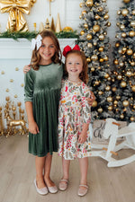 Sage Velvet Twirl Dress - Image 4
