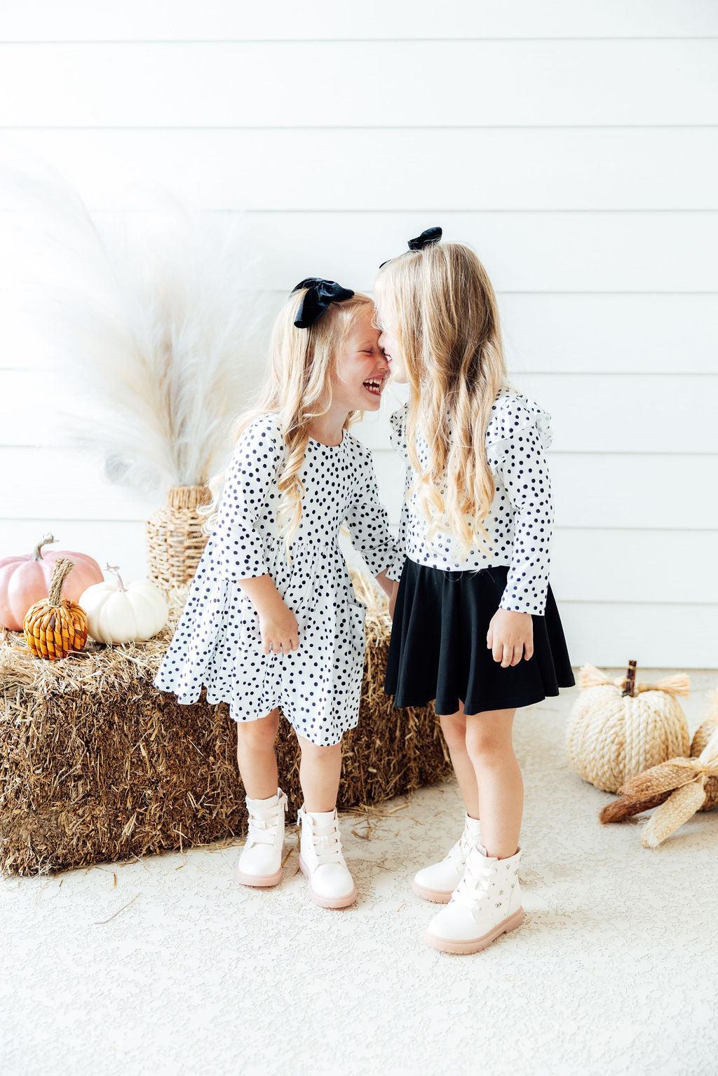 Scattered Dot 3/4 Sleeve Pocket Twirl Dress - Image 2