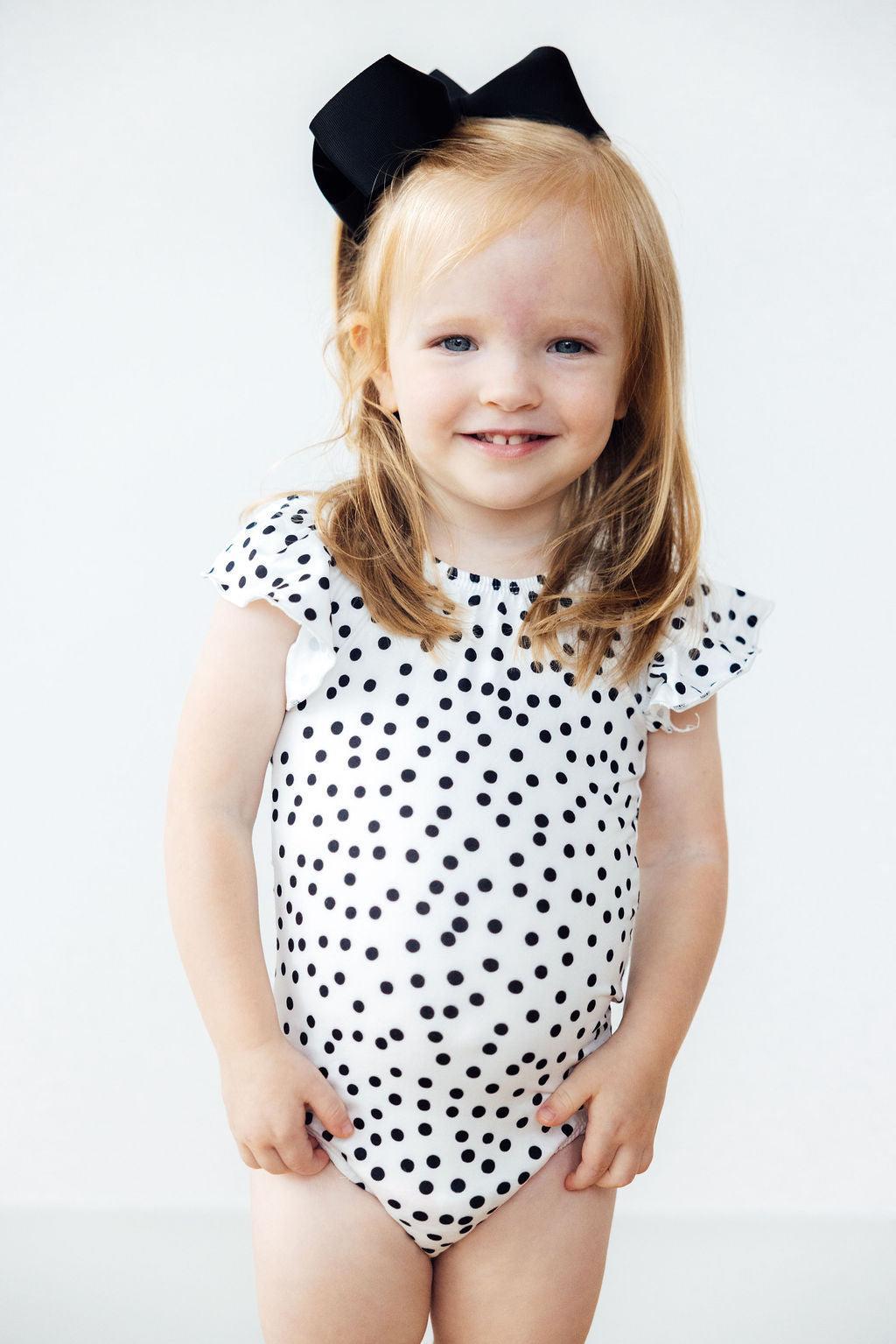 Scattered Dot S/S Flutter Sleeve Leotard - Image 2