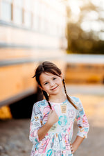 School is Cool 3/4 Sleeve Pocket Twirl Dress - Image 5