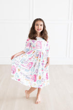 School is Cool 3/4 Sleeve Pocket Twirl Dress - Image 7