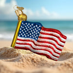 Old World Christmas Star-spangled Banner Ornament - hand-blown glass Christmas tree ornament (view 4)