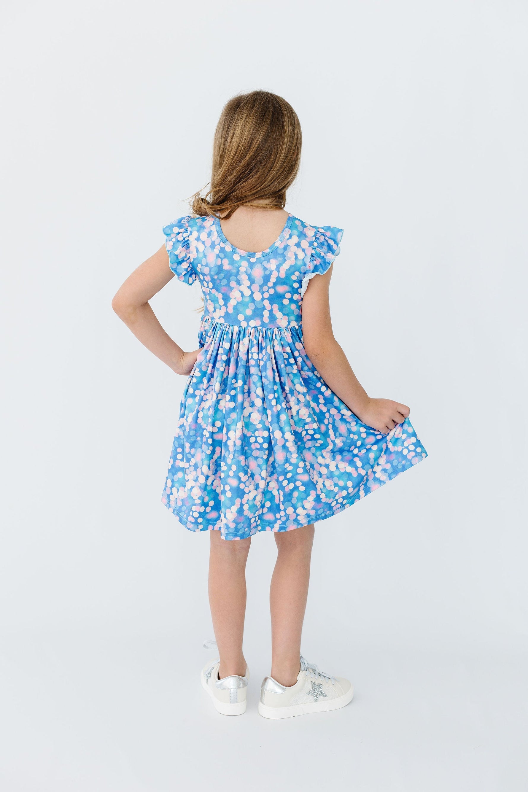 Shimmer & Shine Flutter Sleeve Twirl Dress - Image 6