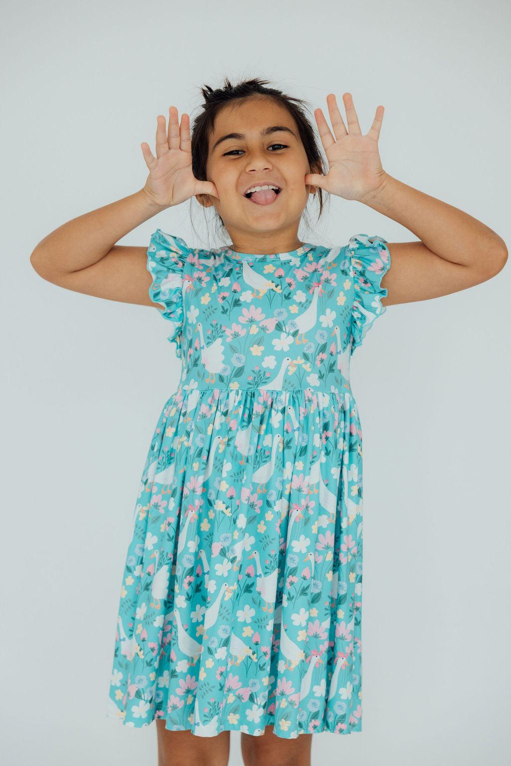 Silly Goose Flutter Sleeve Twirl Dress - Image 2